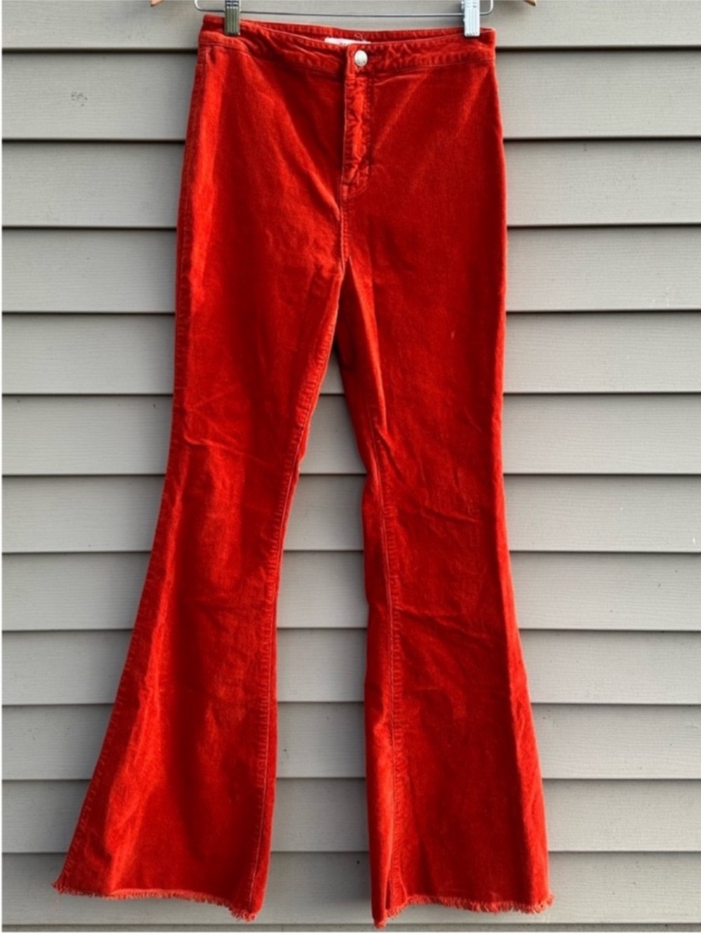 Cello orange velvet  flare pants size 5 high waist